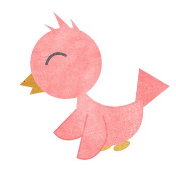 Paper texture,Drawing of a cute cartoon bird  