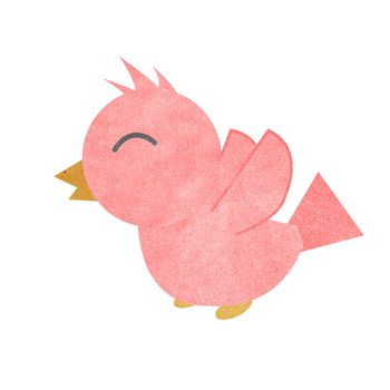 Paper texture,Drawing of a cute cartoon bird  