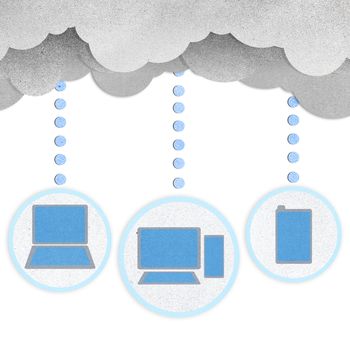 Recycle paper, Cloud computing concept.