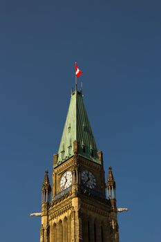 Peace Tower at the Canadian Parliament in Ottawa, Canada