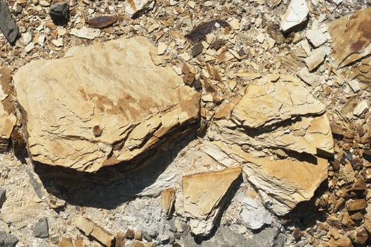 Shale fragments in the abandoned mine field of Lousal, Grandola, Portugal