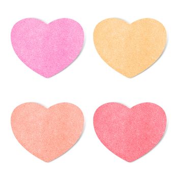 Paper texture ,heart on white background