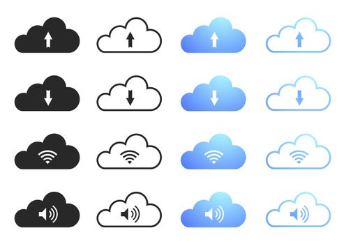 Cloud Computing Icons - Sixteen Illustrations