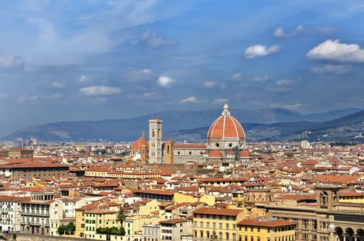 Florence view from Piazzale Michelangelo, daylight cicyscape view