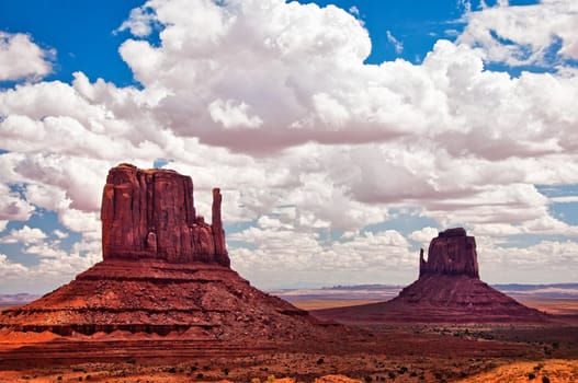 Monument valley mountains summer day landscape, Arizona, USA