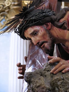 A detail of the statue of Jesus the Redeemer in Mosta, Malta.