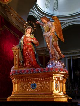 The statue representing The Annunciation of Our Lord in Tarxien, Malta.