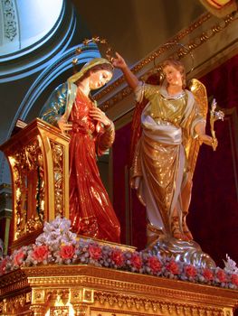 The statue representing The Annunciation of Our Lord in Tarxien, Malta.