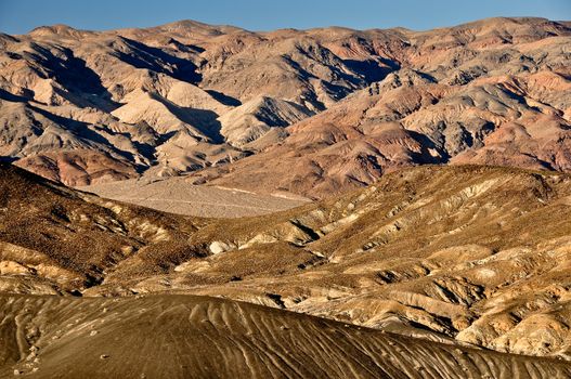 Death valley landscape view of mountains desert