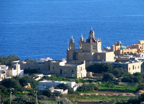 Saint Anthony church as seen from Nadur in Gozo - Malta.