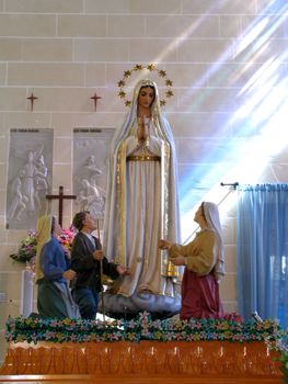 The statue of Our Lady of Fatima in Gwardamangia,Malta.