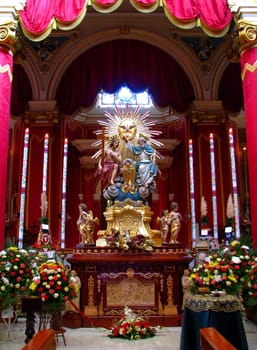 A statue representing The Holy Trinity in Marsa, Malta.