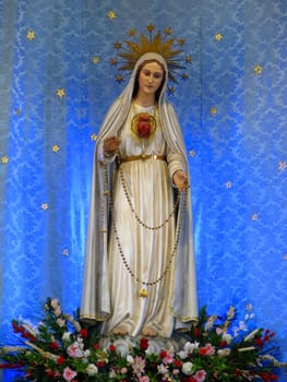 The statue of Our Lady of Fatima venerated in the parish church of Gwardamangia, Malta.