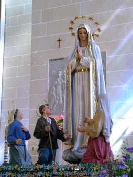 The statue of Our Lady of Fatima venerated in the parish church of Gwardamangia, Malta.