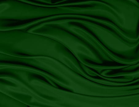 close up of green silk textured cloth