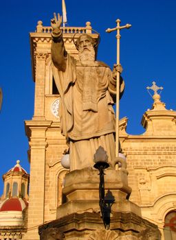 The stone statue of Saint Philip in Zebbug, Malta.