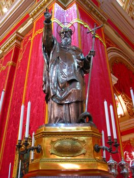 The silver statue of Saint Philip in Zebbug, Malta.