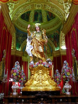 The statue of Saint Catherine of Alexandria in Zejtun, Malta.