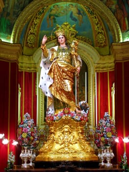 The statue of Saint Catherine of Alexandria in Zejtun, Malta.