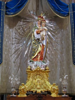The statue of Our Lady of the Sacred Heart of Jesus displayed in the Sacro Cuor Parish Church, Sliema, Malta.