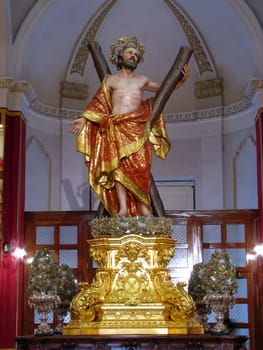 The statue of Saint Andrew in Luqa, Malta.