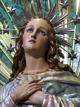 A detail of the statue of The Immaculate Conception in Hamrun, Malta.