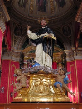 The statue of Saint Domenic in Valletta, Malta.