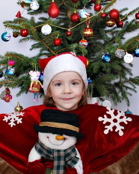 happy little girl Christmas time