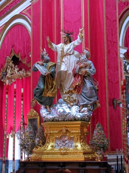 The statue representing The Transfiguration of Jesus on Mount Tabor in Lija, Malta.