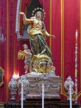 The statue of The Assumption of the Blessed Virgin Mary, at Ghaxaq, Malta.