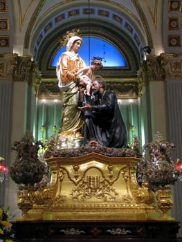 The statue of Saint Cajetan in Hamrun, Malta.