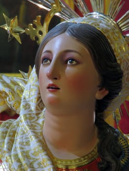 A detail of the statue of The Assumption of the Blessed Virgin Mary, at Ghaxaq, Malta.