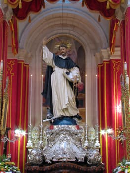 The statue of Saint Dominic de Guzman in Vittoriosa, Malta.
