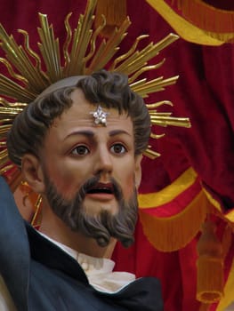 A detail of the statue of Saint Dominic de Guzman in Vittoriosa, Malta.