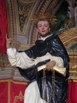 A detail of the statue of Saint Dominic de Guzman in Valletta, Malta.