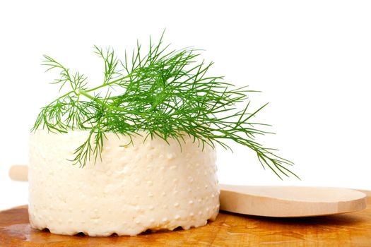 goat cheese, wooden plate