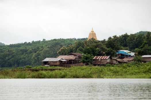 Thailand Floating Town in Sangklaburi Kanchanaburi Thailand