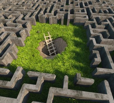 tricky to get out of the maze. 3D concept