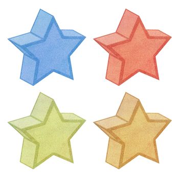 Paper texture,3D Star recycled paper on white background