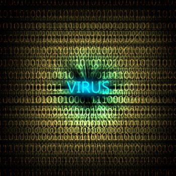 A computer virus detection symbol illustration with word Virus