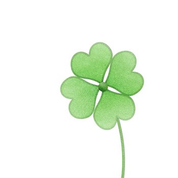 recycle paper clover with four leaves on white background