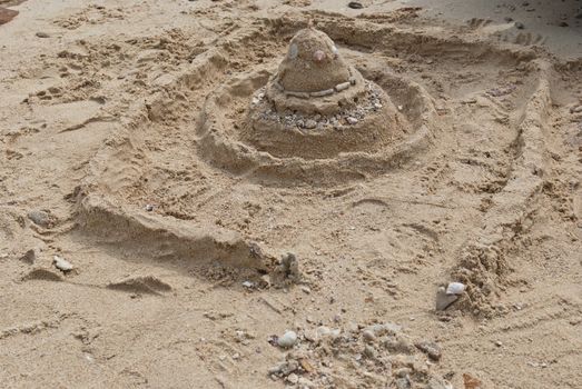 Sand Castle on the Beach on a sunny day