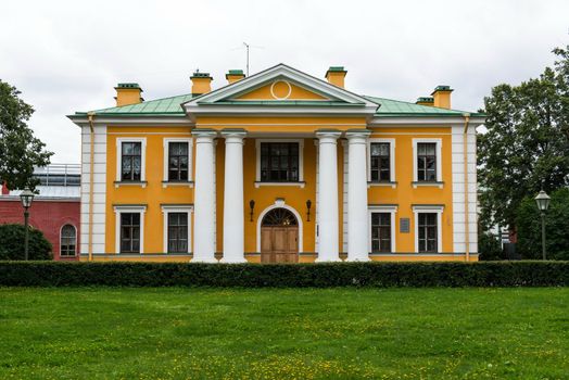 Old vitage Russian palace front view taken on a cloudy day