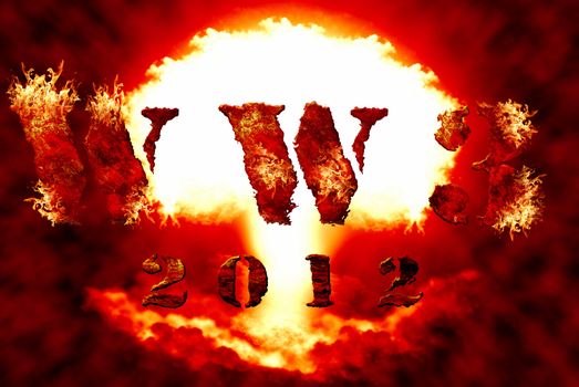 World war 3 nuclear background, a sensitive world issue, useful for various icon, banner, background, global economy conceptual design.