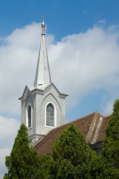 Small church tower of a village