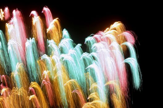 Fireworks during the New Year's celebration in the Philippines