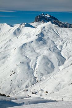 Ski slopes in the alps