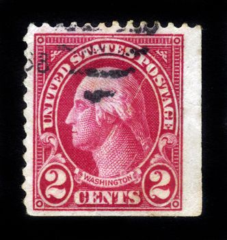 USA - CIRCA 1928: A stamp printed in USA shows Portrait President George Washington circa 1928