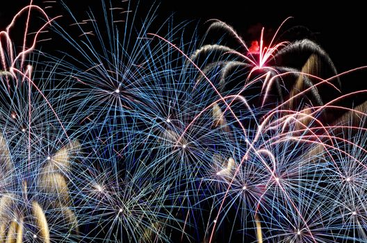 Fireworks during the New Year's celebration in the Philippines