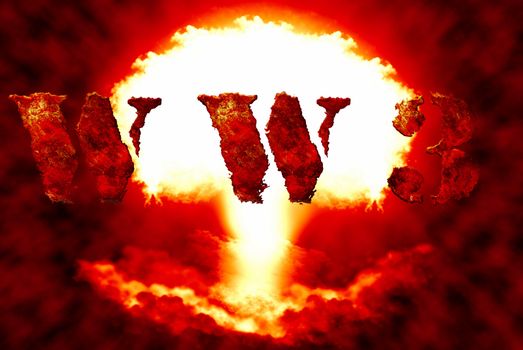 World war 3 nuclear background, a sensitive world issue, useful for various icon, banner, background, global economy conceptual design.